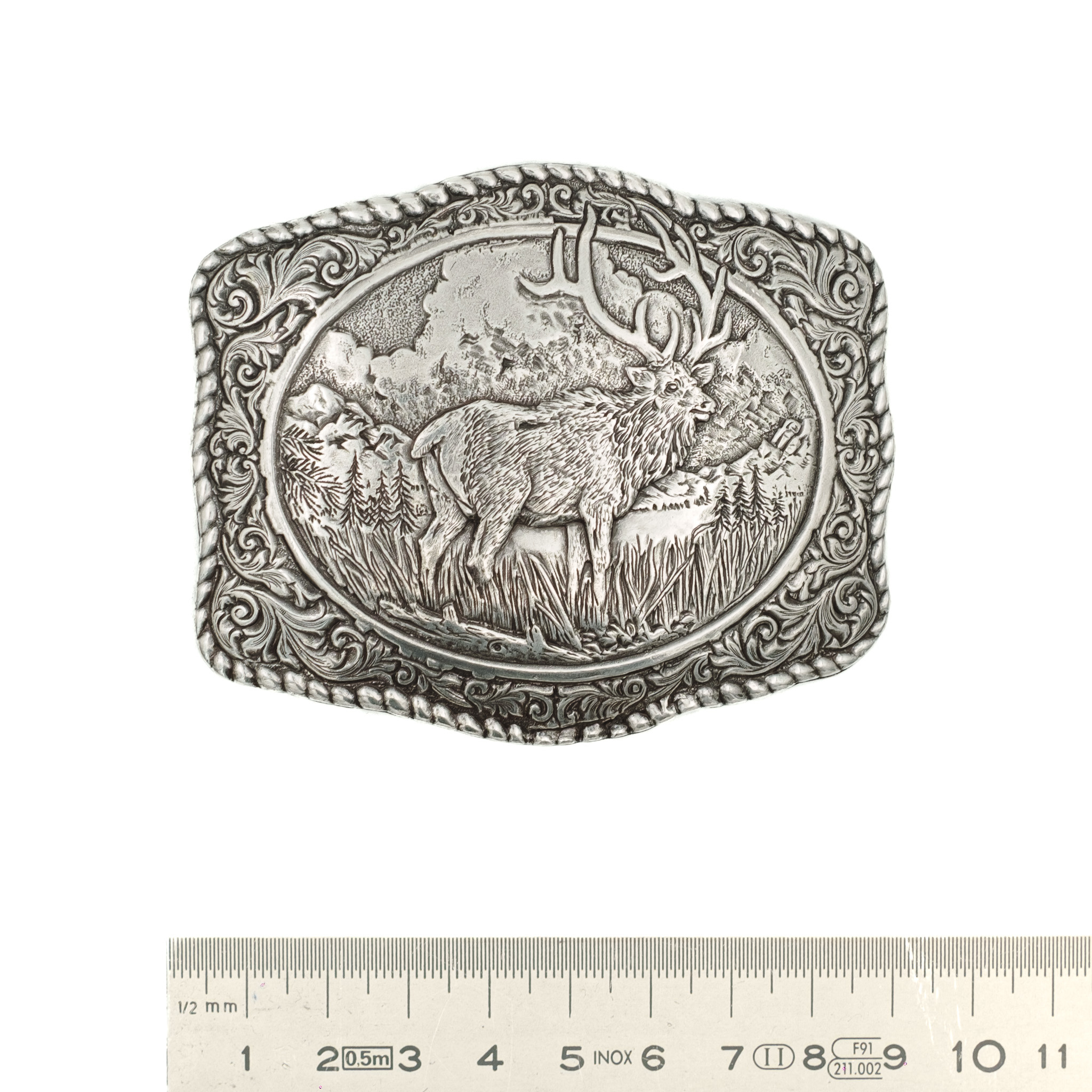 Crumrine Metallschnalle mit Rothirsch