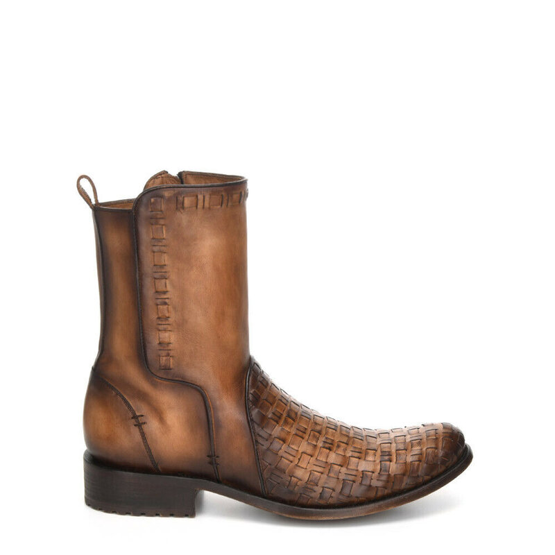 Brown leather men's boots | Cuadra | braided foot | round toe - Boots by M