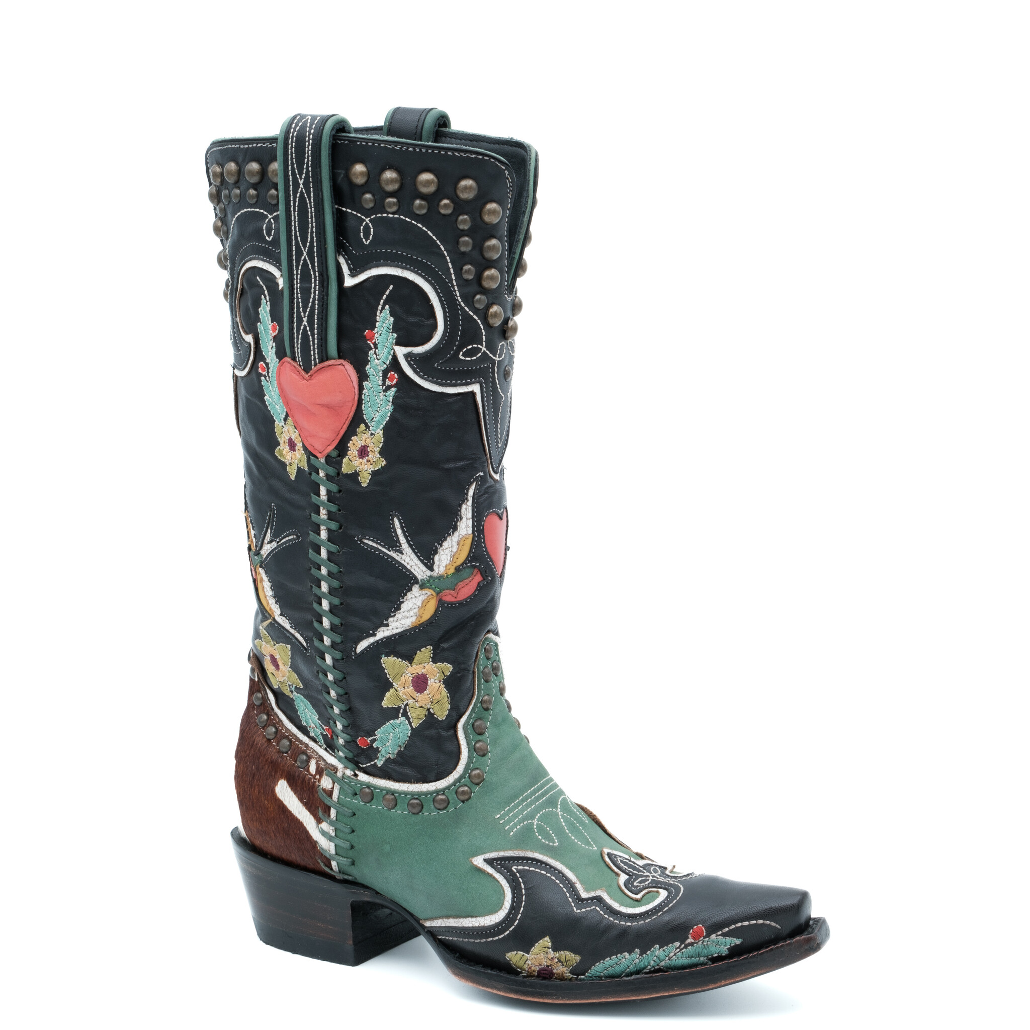 Exclusive Crafted Black Leather Cowboy Boot - Double D - Boots by M