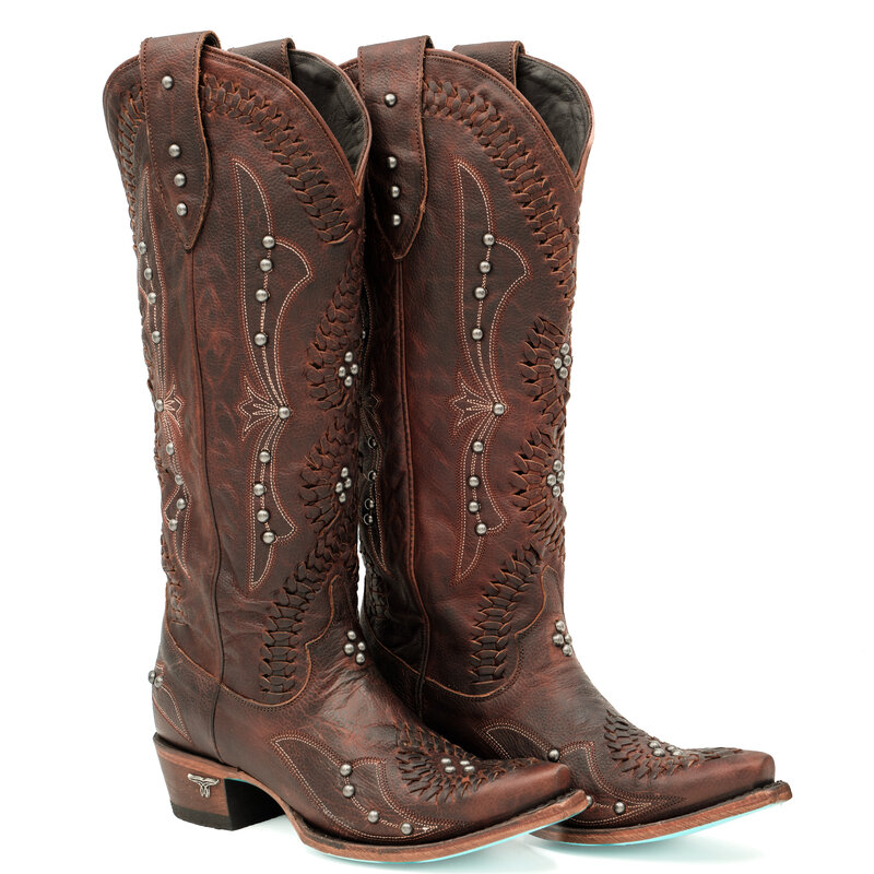 Lane Cossette high brown cowboy boot