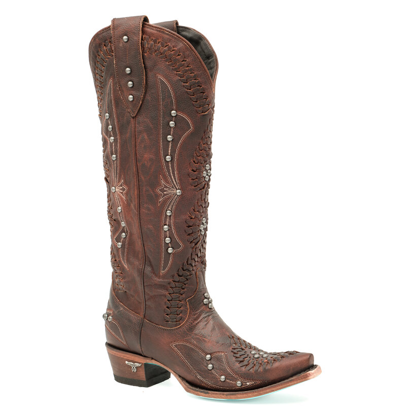 Lane Cossette high brown cowboy boot