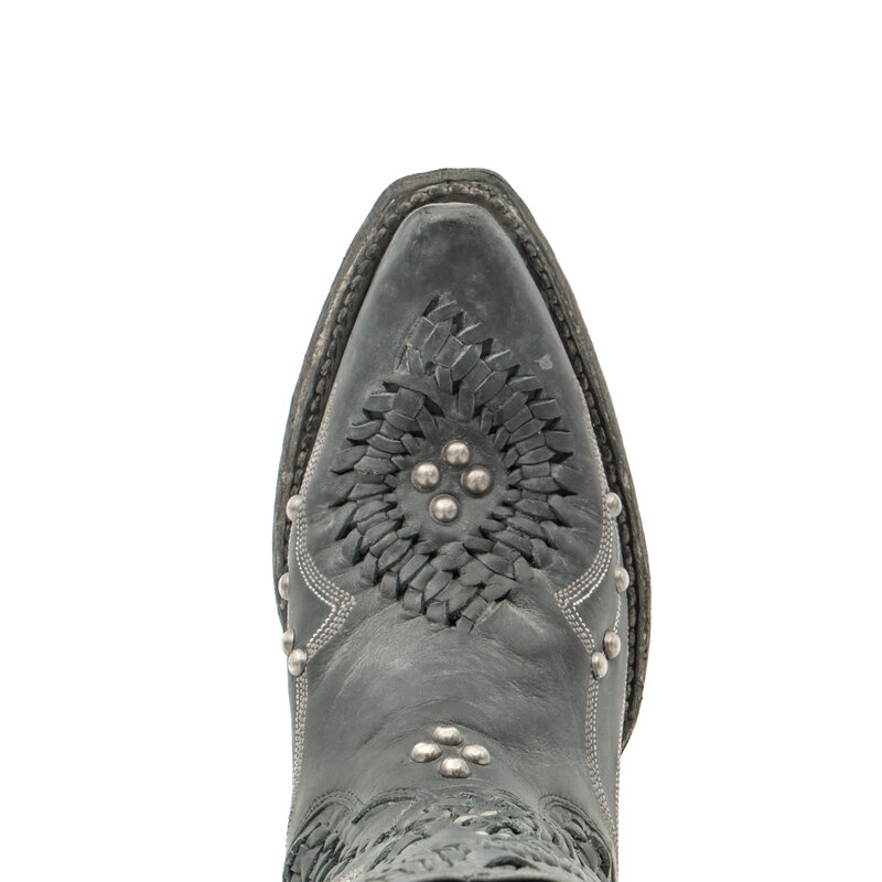 Lane Cossette Distressed Jet Black Cowboystiefel