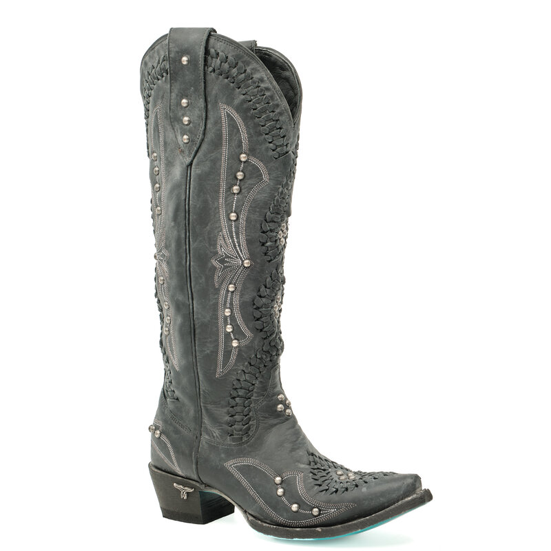 Lane Cossette Distressed Jet Black cowboylaars