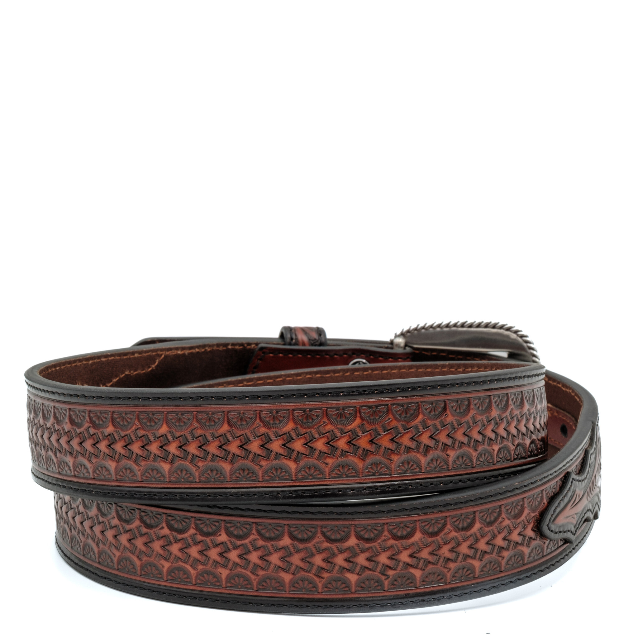 Ariat Brauner Ledergürtel mit Blumenmotiv