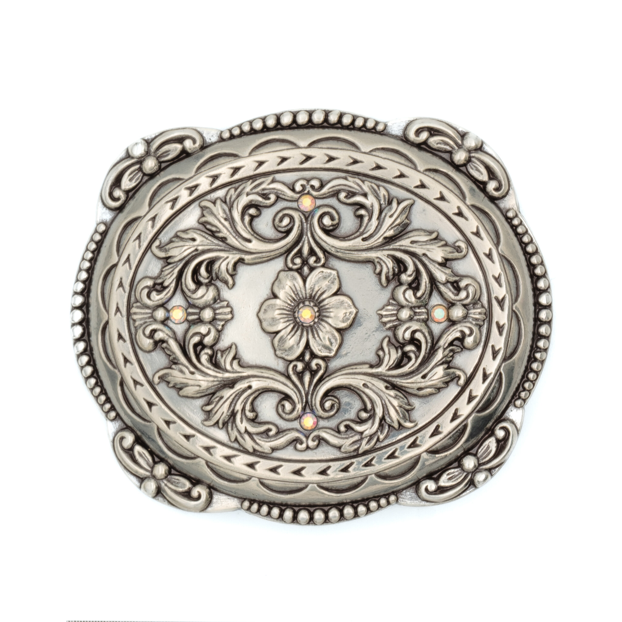 Blazin' Roxx Zilverkleurige buckle met bloem en strass