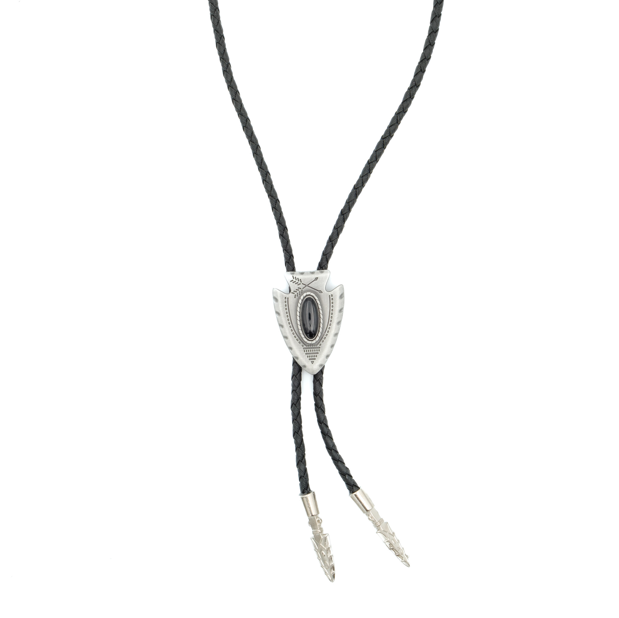 Double S Bolo tie pijlpunt zwart