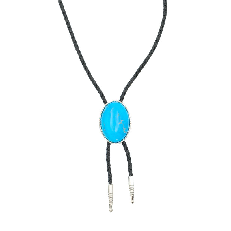 Double S Ovale Bolo tie turquoise steen
