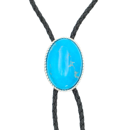 Double S Ovale Bolo tie turquoise steen