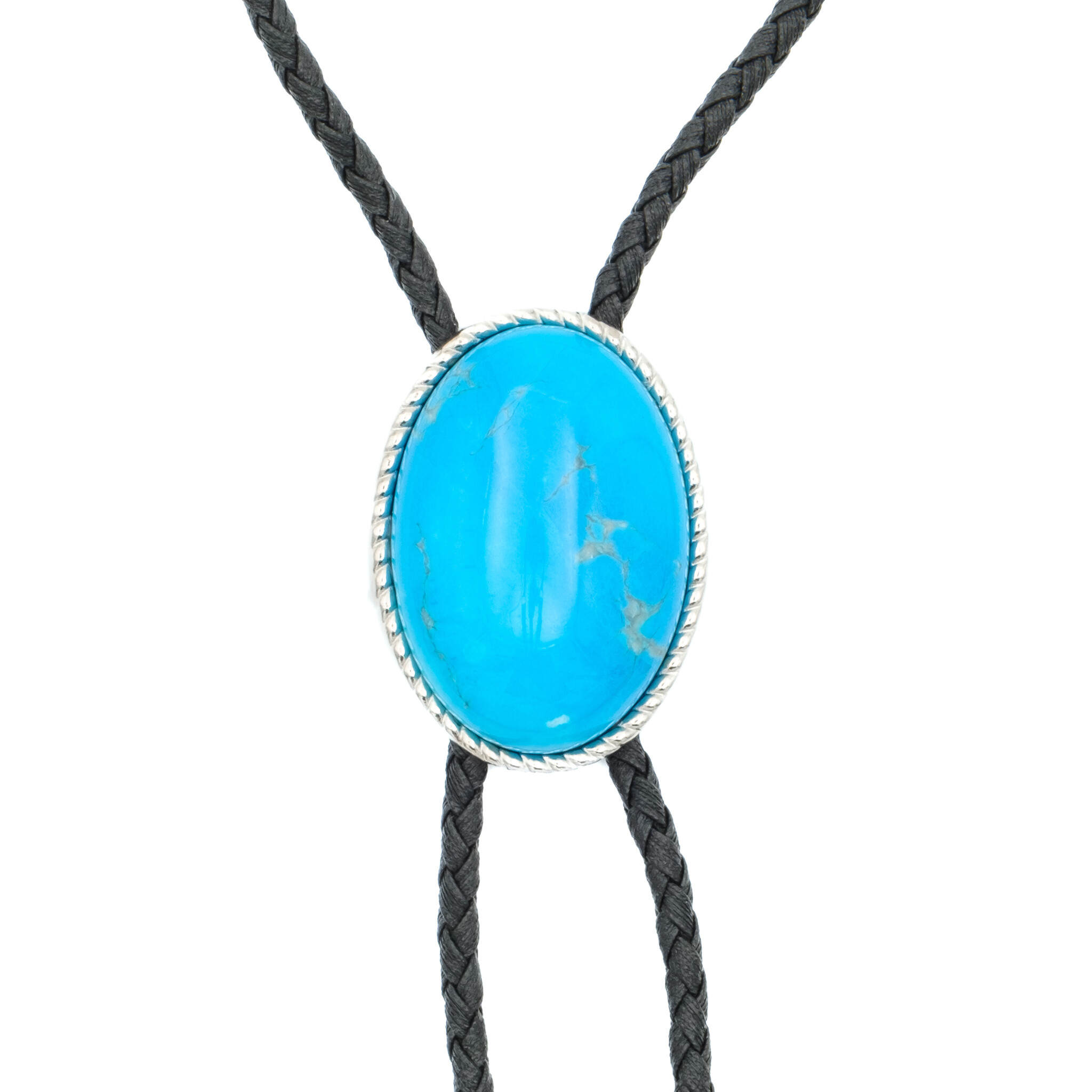 Double S Oval Bolo tie turquoise stone