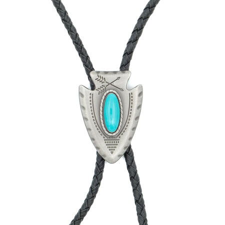 Double S Bolo tie pijlpunt turquoise