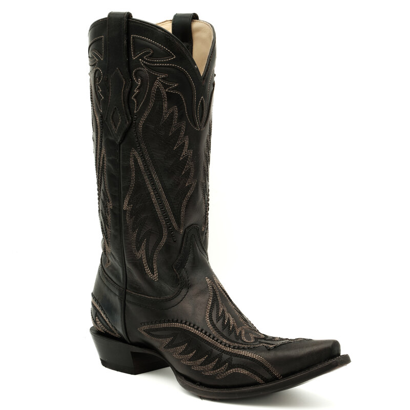 CORRAL BOOTS ブーツ 6 M Handmade Black Leather Cowboy Boot - Corral - Boots by M