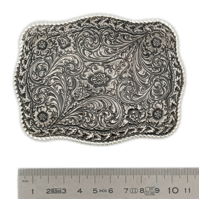 Crumrine Metalen Buckle met bloemmotief   -