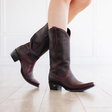 Lane Emma Jane Cherry cowboy boot