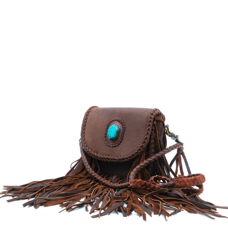American Darling Jane crossbody tas bruin met franjes