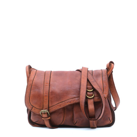 American Darling Bruine Leren Schoudertas