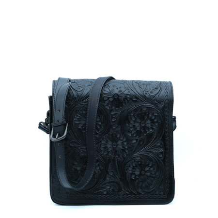 American Darling Zwart Leren Schoudertas