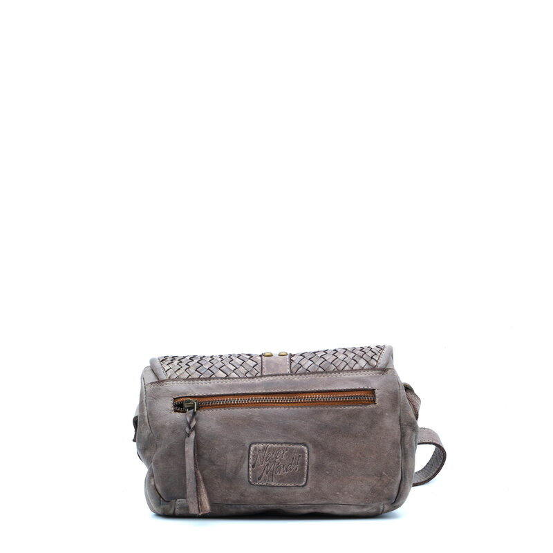 American Darling Light grey  braided leather shoulder bag