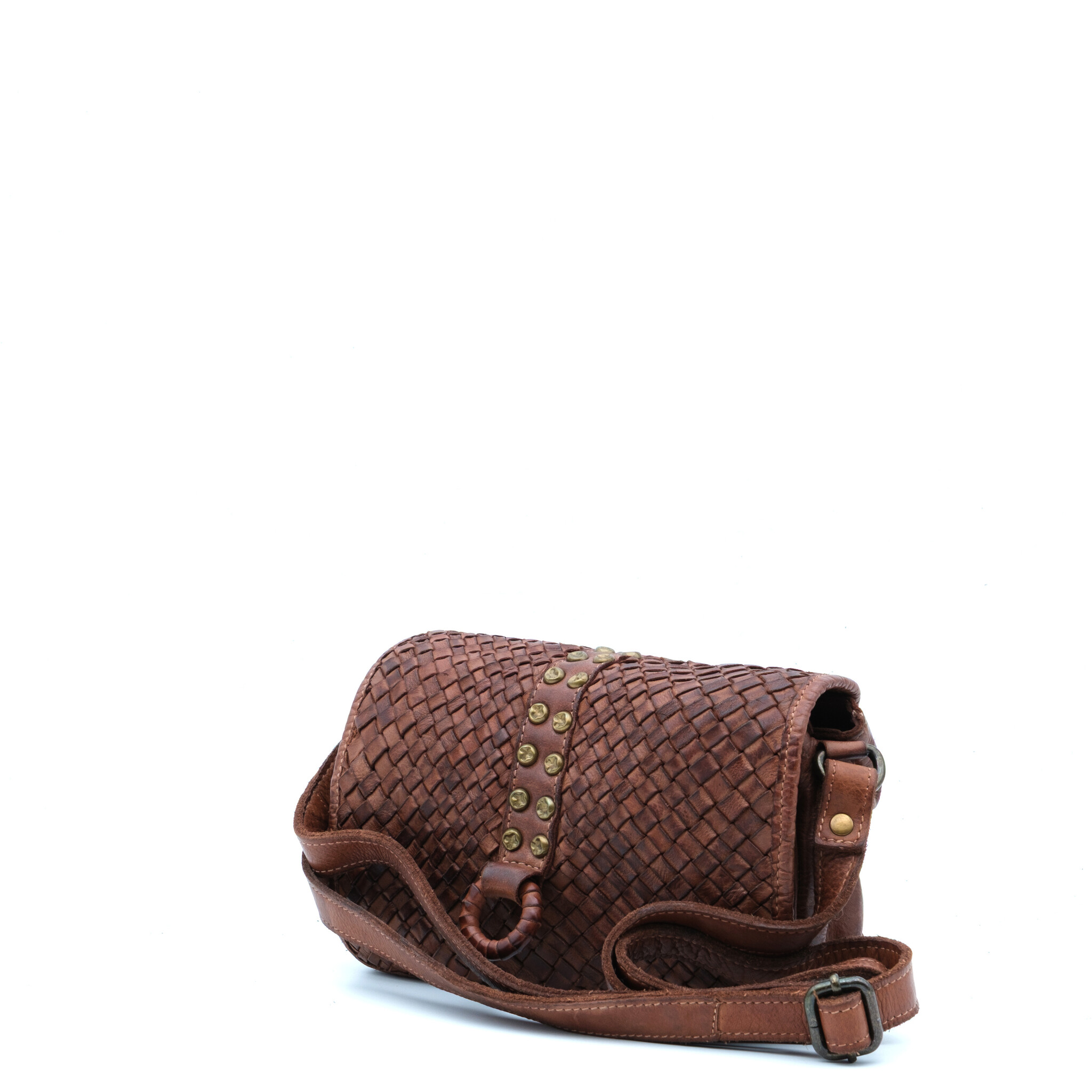 American Darling Braune Umhängetasche aus geflochtenem Leder