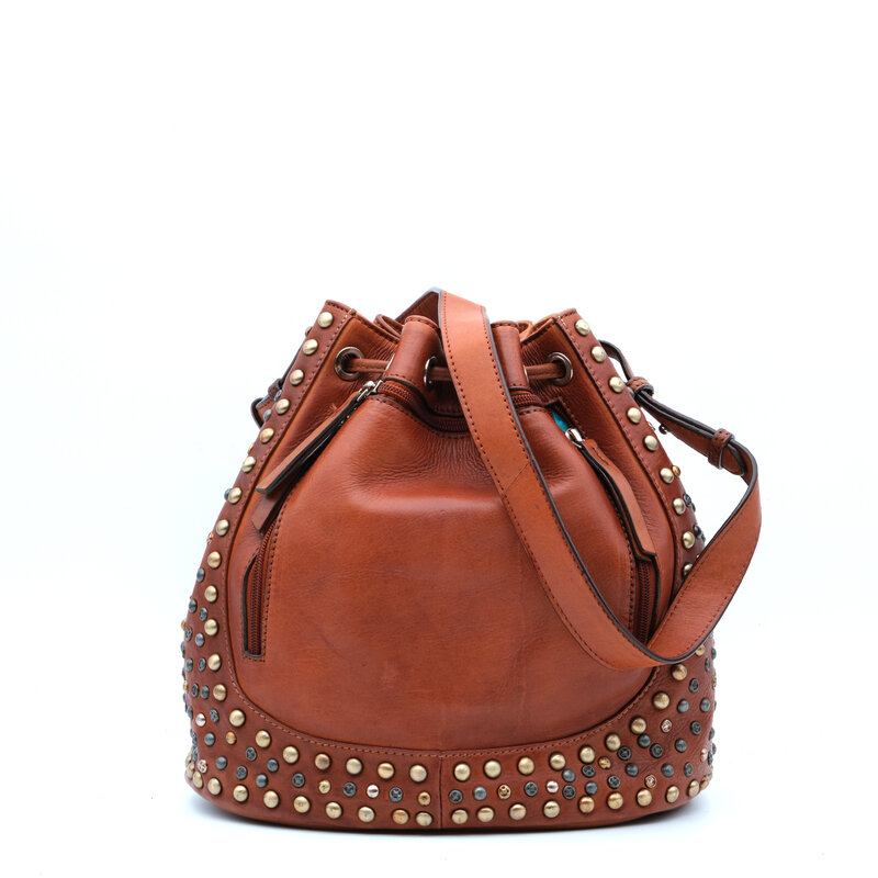 Ariat Bruine leren buckettas Dawn