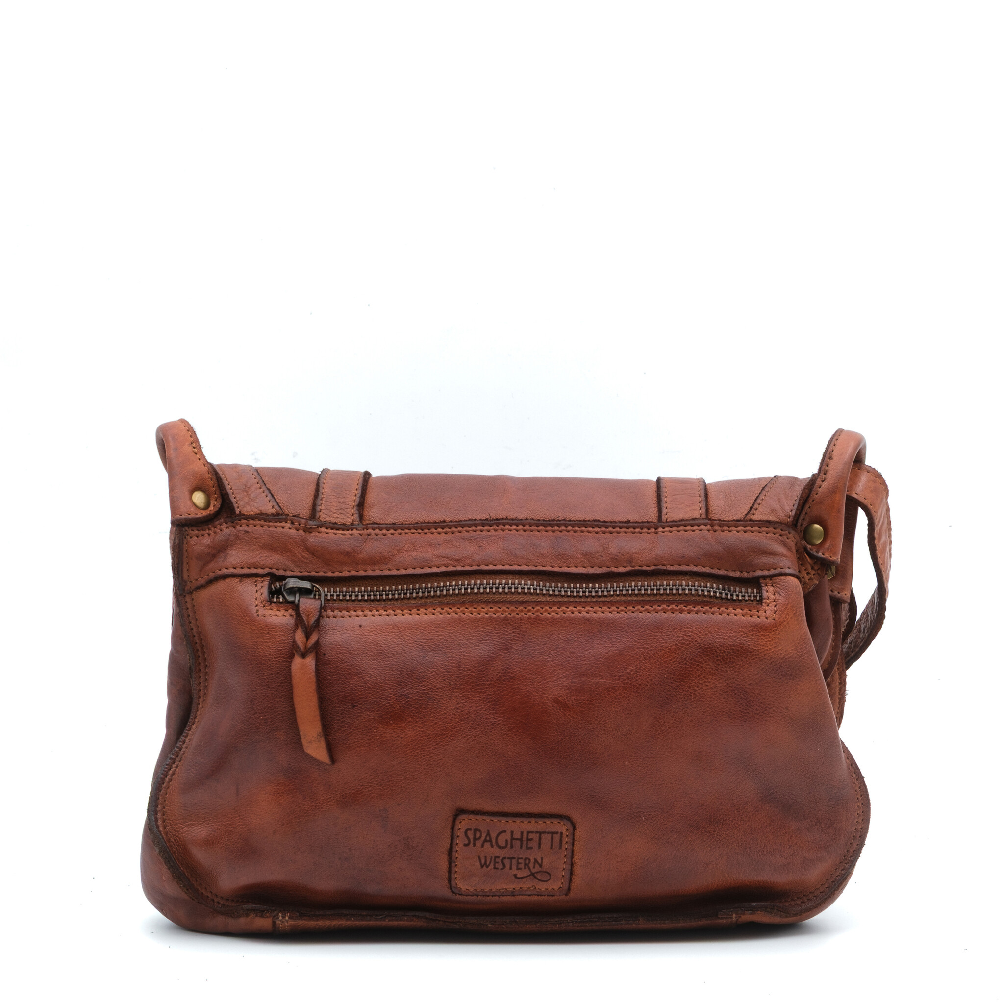 American Darling Bruine Leren Schoudertas