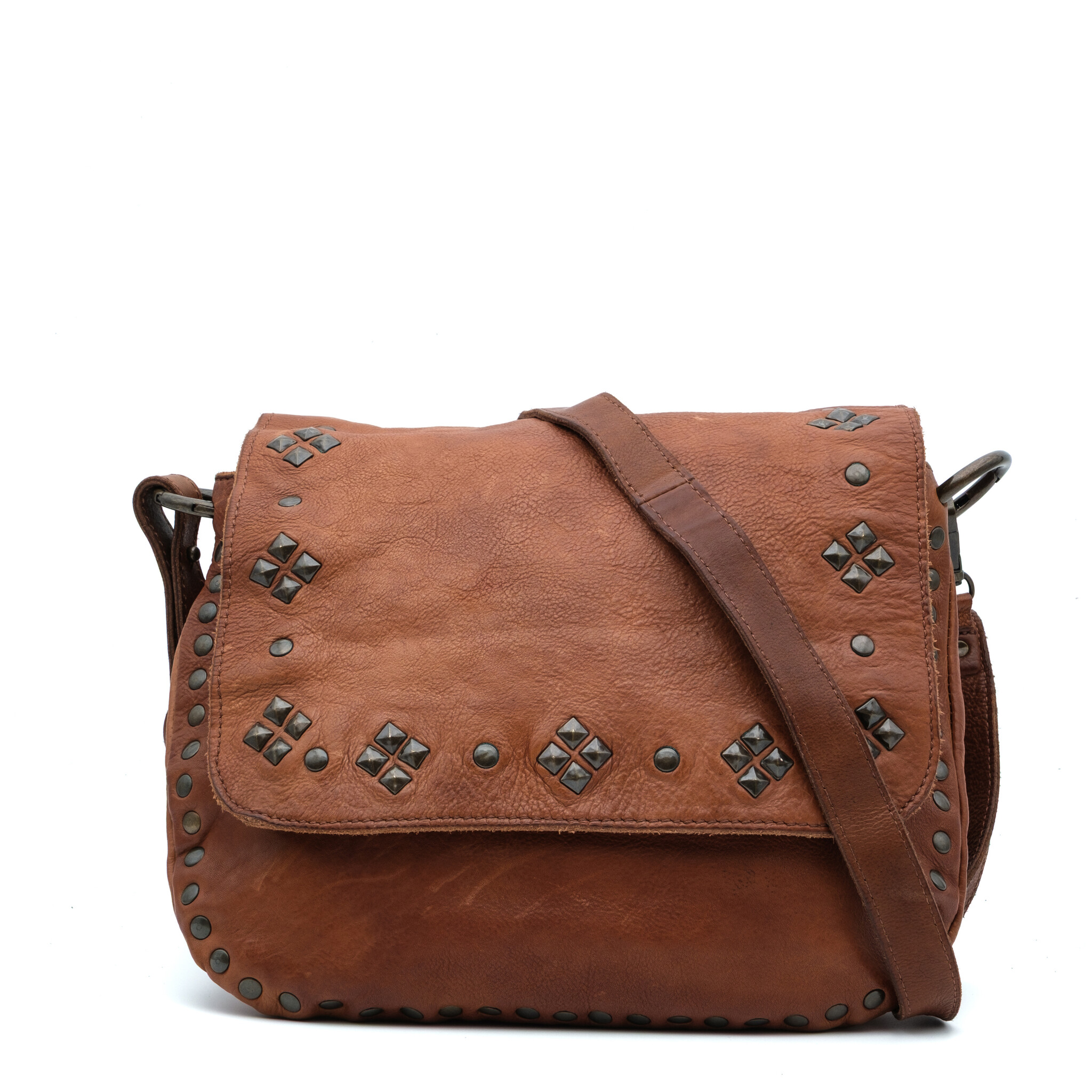 American Darling Bruine leren tas