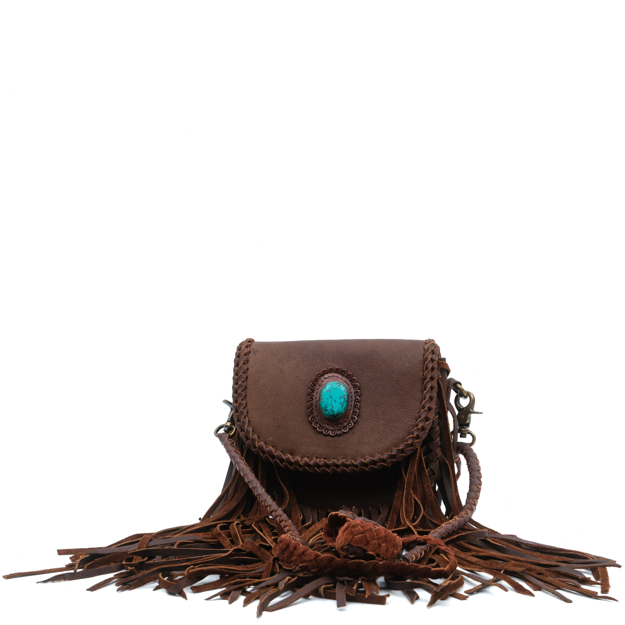 American Darling Jane crossbody tas bruin met franjes