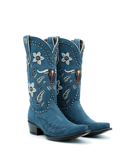 Exclusive Handmade Suede Cowboy Boot - Double D - Boots by M