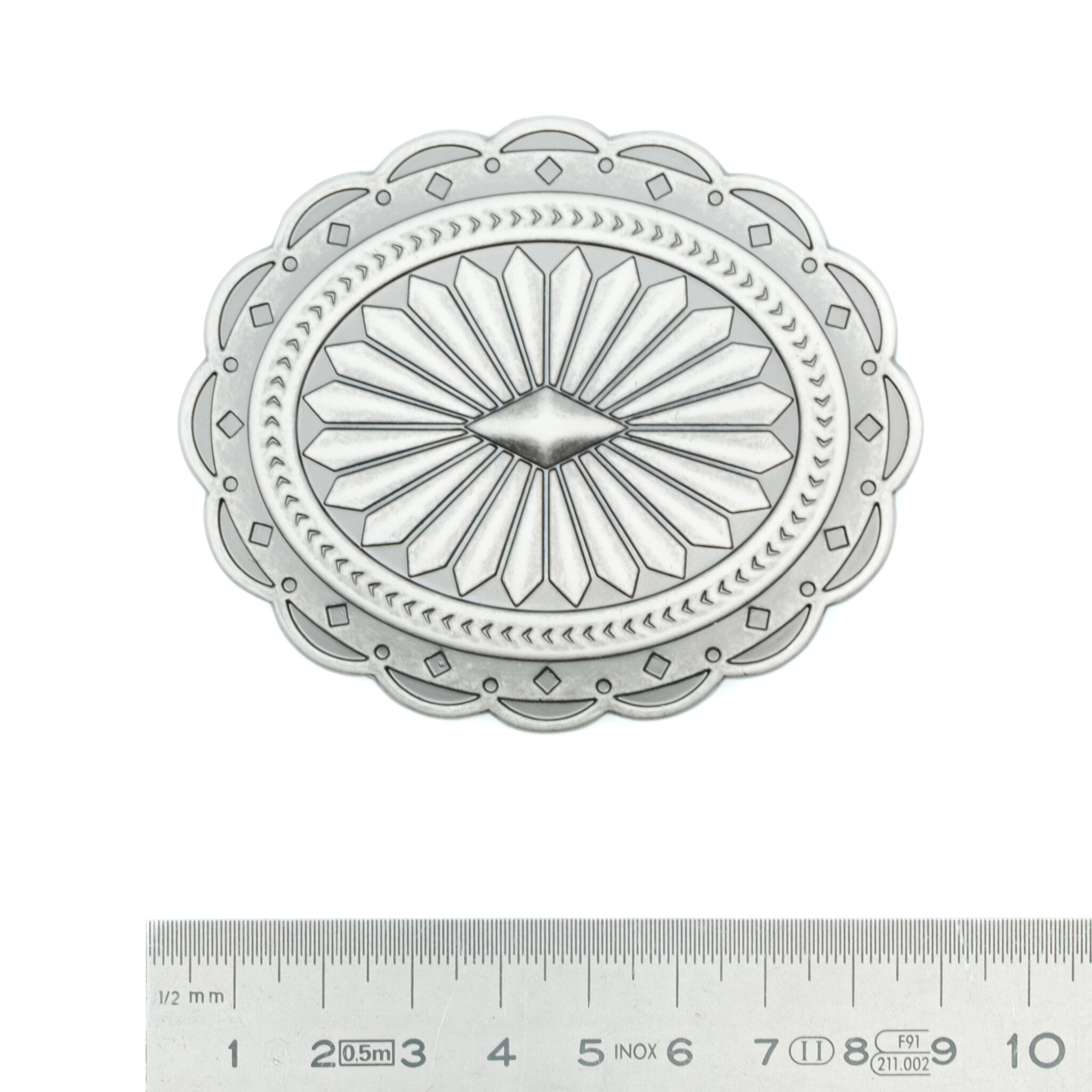 Blazin' Roxx Ovale buckle met bloemmotief