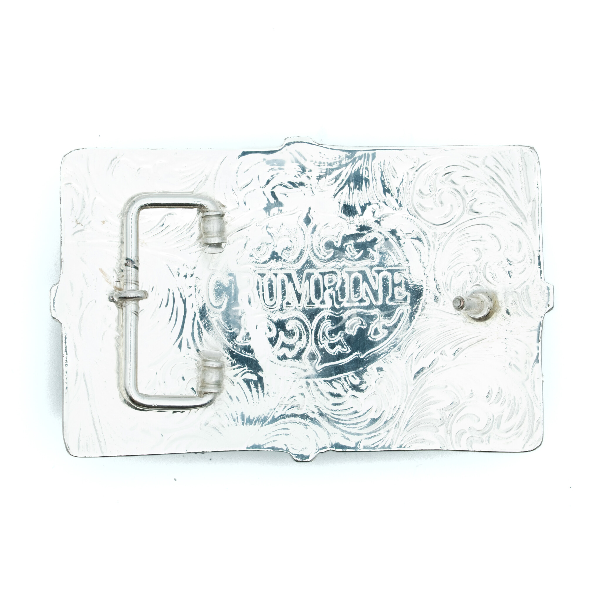 Crumrine Silberfarbene Schnalle mit Longhorn