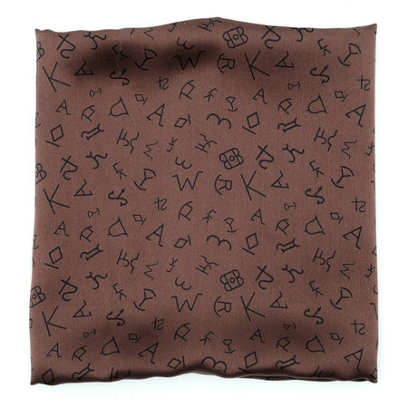 Brauner Schal mit Symbolen