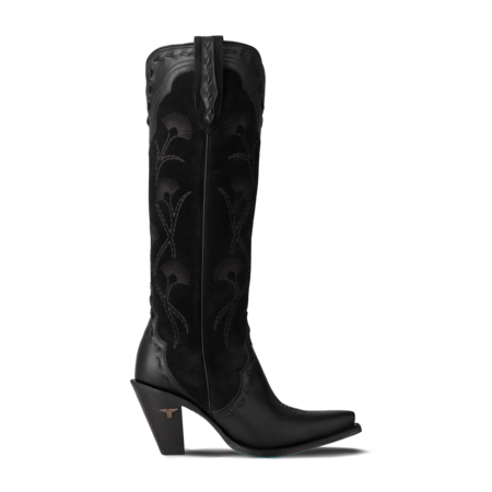 Lane Hoher schwarzer Cowboystiefel Tessa