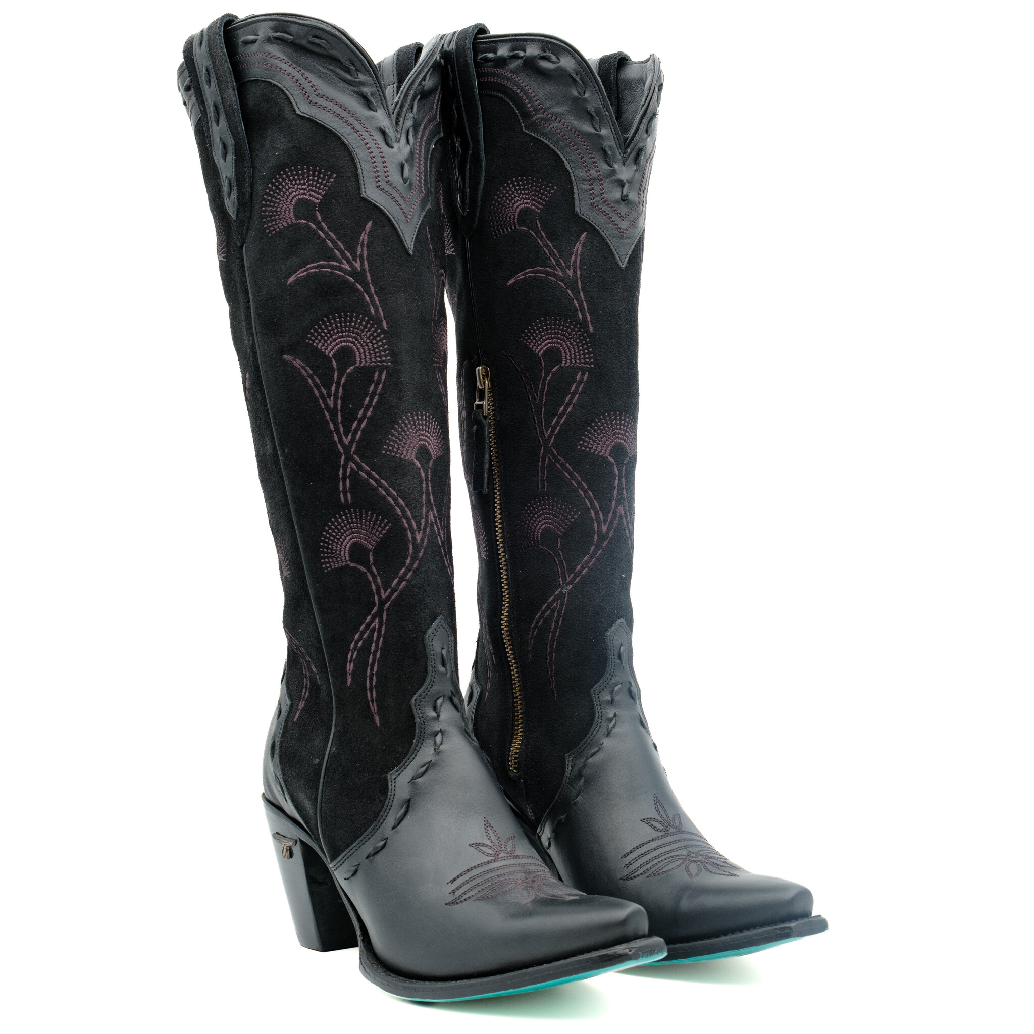 Lane Hoge zwarte cowboylaars Tessa