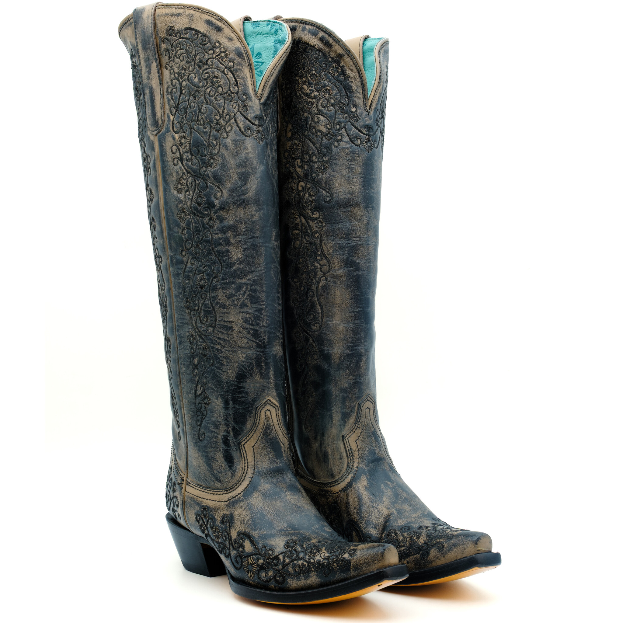 Corral  Amelia hoge taupe/zwarte cowboylaars