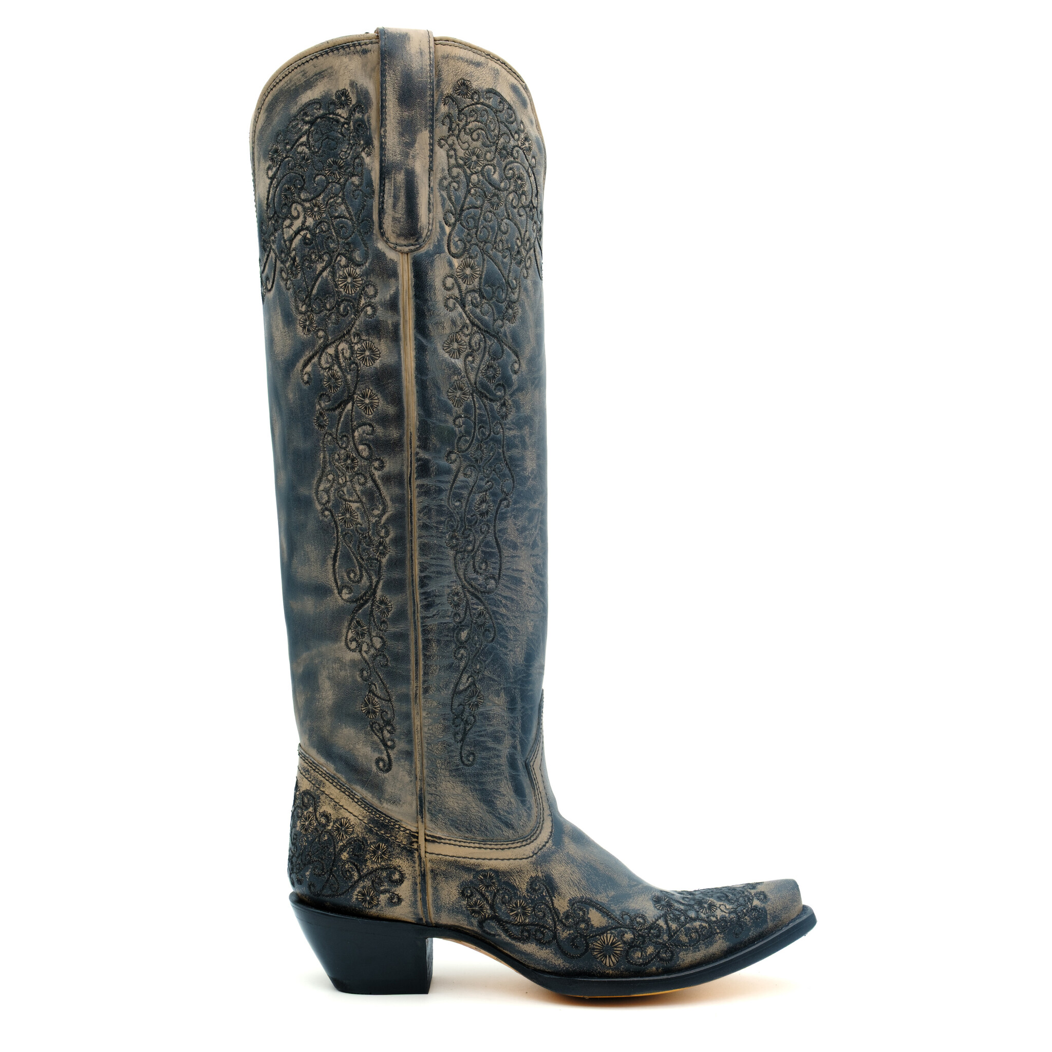 Corral  Amelia hoge taupe/zwarte cowboylaars