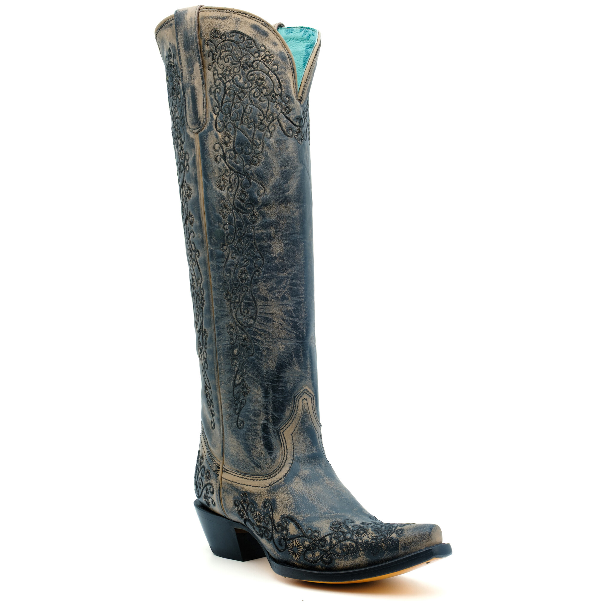 Corral  Amelia hoge taupe/zwarte cowboylaars