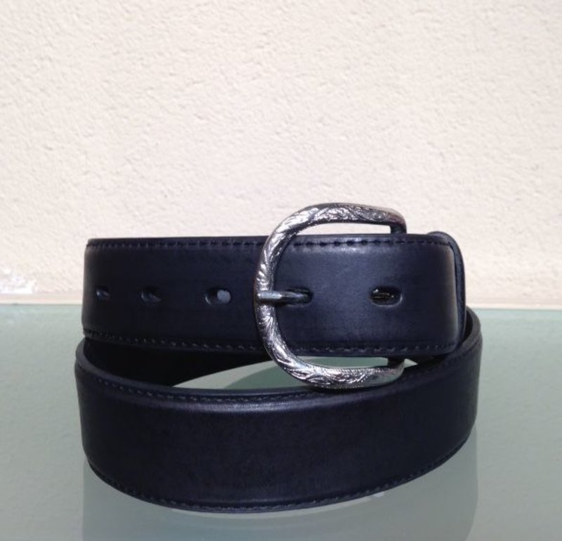 Nocona  Black leather belt with uplay