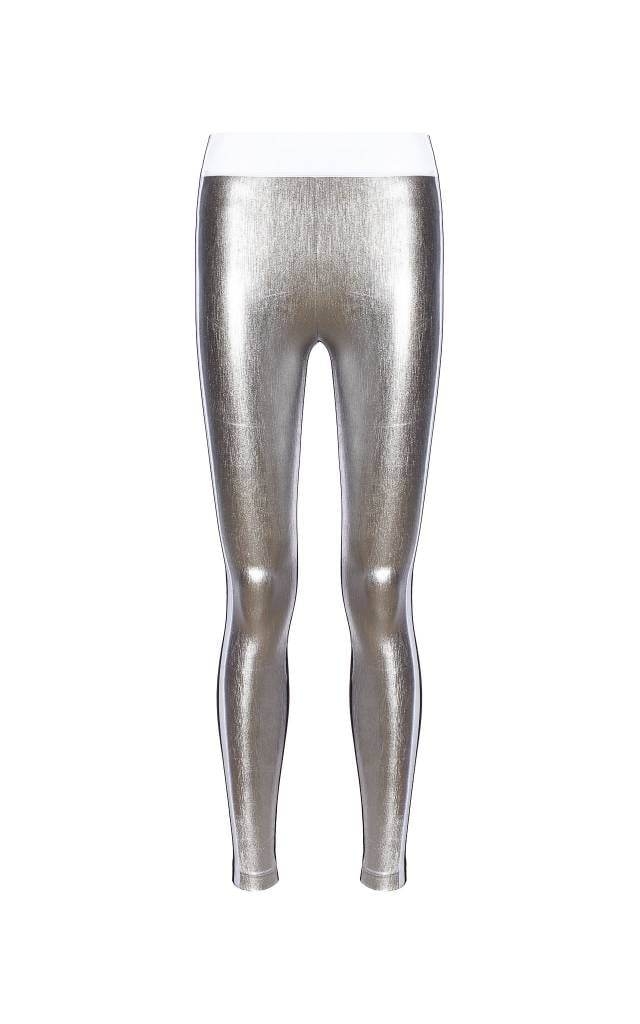 NO KA'OI - Kalia Leggings- Stunning Metallic Couture Legging in Gold and  Silver - STELLASSTYLE