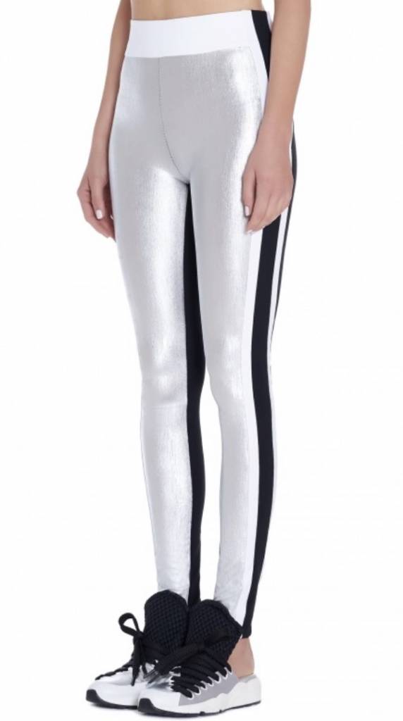 Silver Grey color ladies cotton lycra premium leggings with yoke