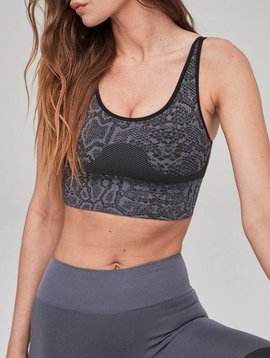 Varley Reed Sports Bra Grey Snake