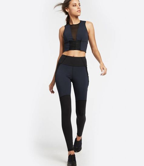 Michi - Alchemy High Waisted Legging - Navy with Black Legging -  STELLASSTYLE