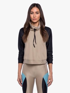 Koral Activewear Pump Pullover - Hummus/Black/Blue