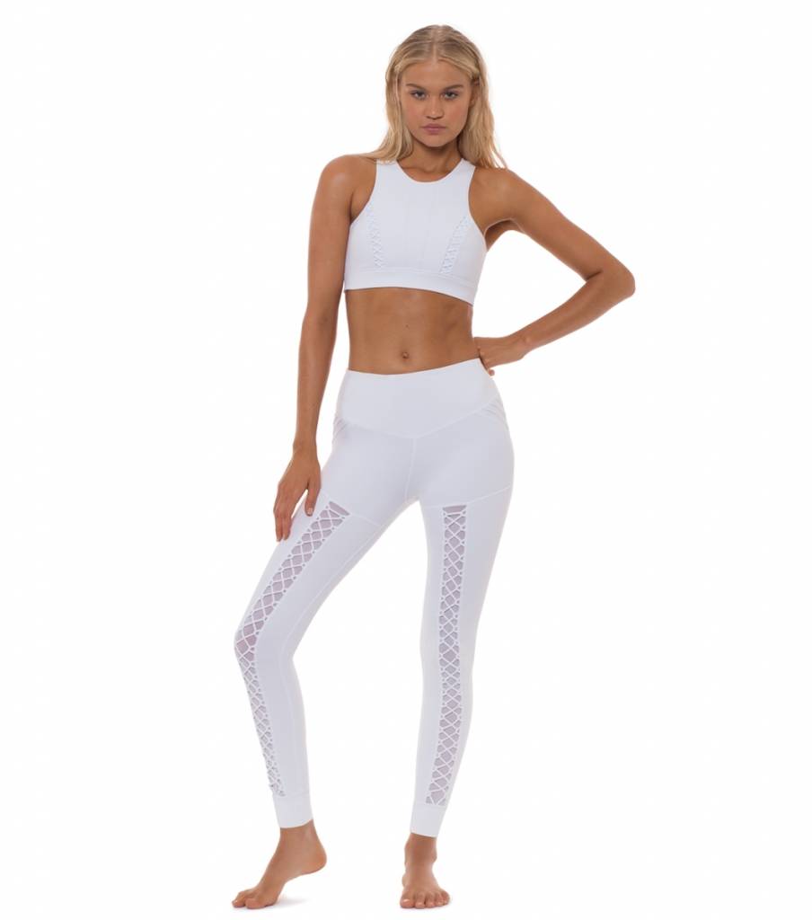 L'urv - Heavens open halter bra - White mesh sports bra with cris