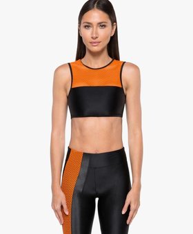 Koral Activewear Rotation Versatility Bra - Black/Jasper Orange