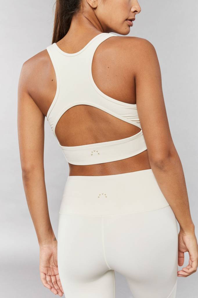 Varley Brooks White Marble Sports Bra