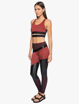 Koral Activewear Deuces Shantung High Rise Legging - Vermelho/Black