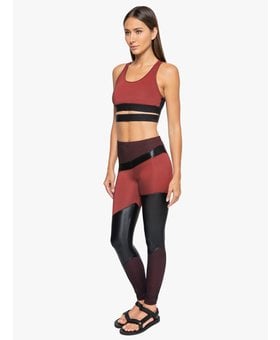 Koral Activewear Deuces Shantung High Rise Legging - Vermelho/Black