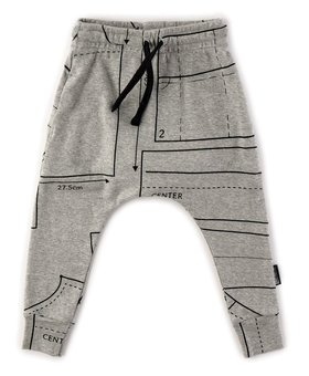 NUNUNU Sewing Pattern Baggy Pants Heather Grey