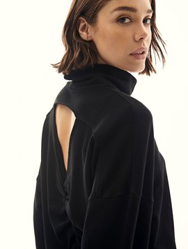 Lanston Cutout Back Turtleneck Pullover