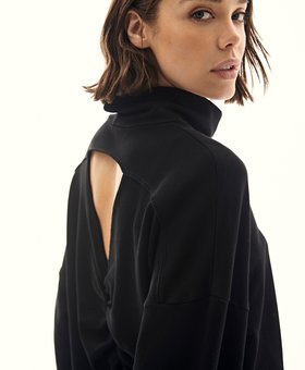 Lanston Cutout Back Turtleneck Pullover