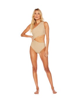 Beach Riot Celine One Piece Gold Shine